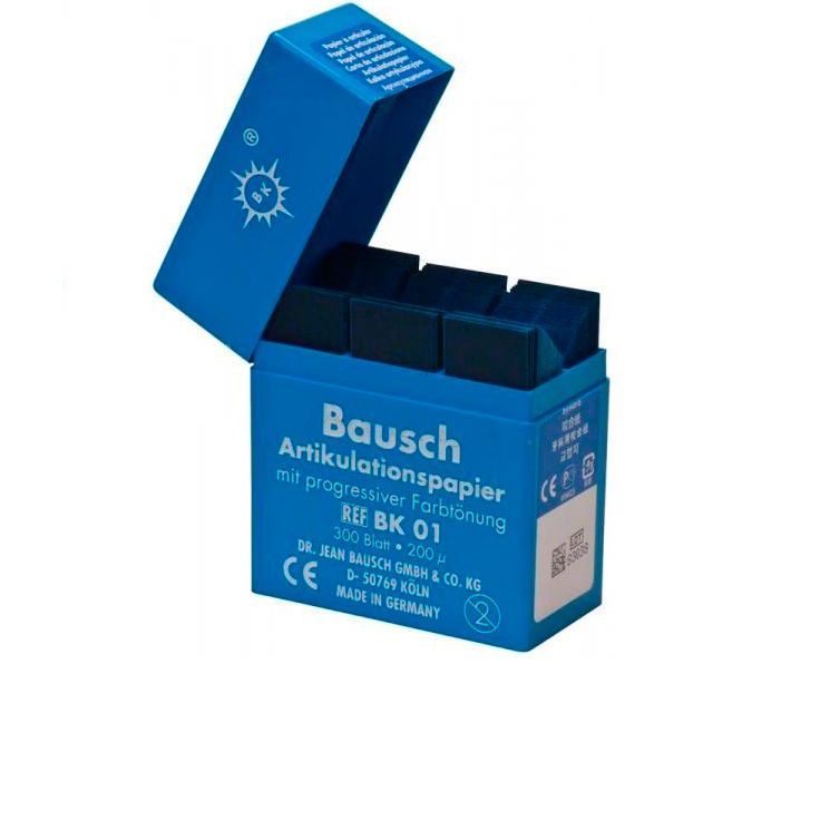 Бумага артикуляционная Bausch ВК 01 200 мкм синяя 300 листов