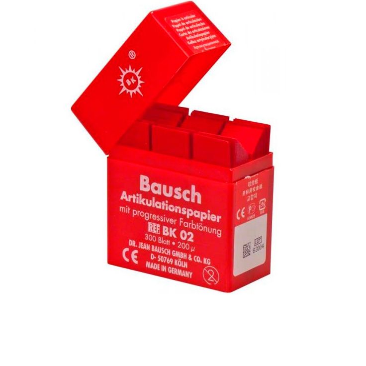 Бумага артикуляционная Bausch ВК 02 200 мкм красная 300 листов