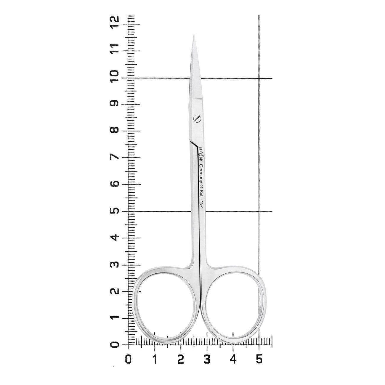 Ножницы хирургические Iris прямые с зубчатой поверхностью 11,5 см HLW 19-1