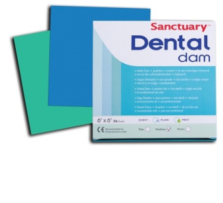Завеса Dental Dams средняя зеленая 152х152 мм 36 листов SANCTUARY