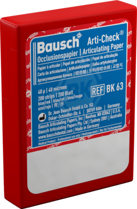 Бумага артикуляционная Bausch ВК 63 40 мкм красная/синяя 200 листов