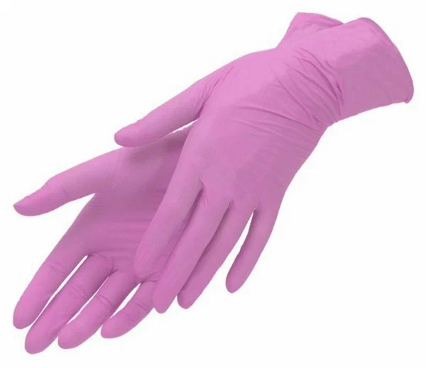 Перчатки нитриловые Benovy Gloves/Multicolor M розовые 50 пар