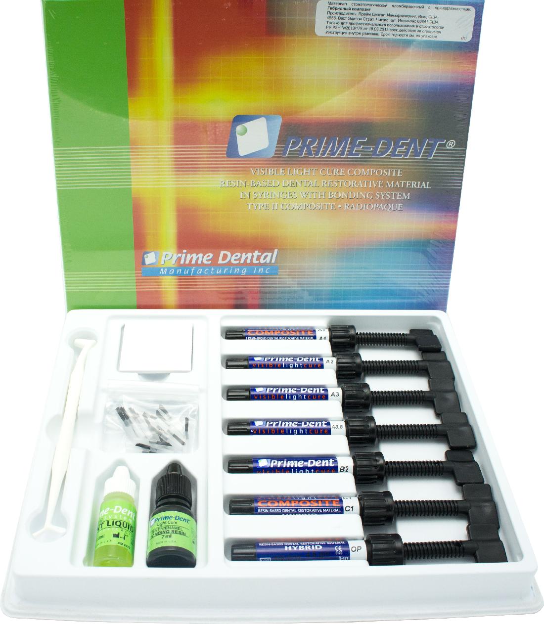 Прайм-Dent набор 7 шпр х 4,5 гр световой композит Prime Dental