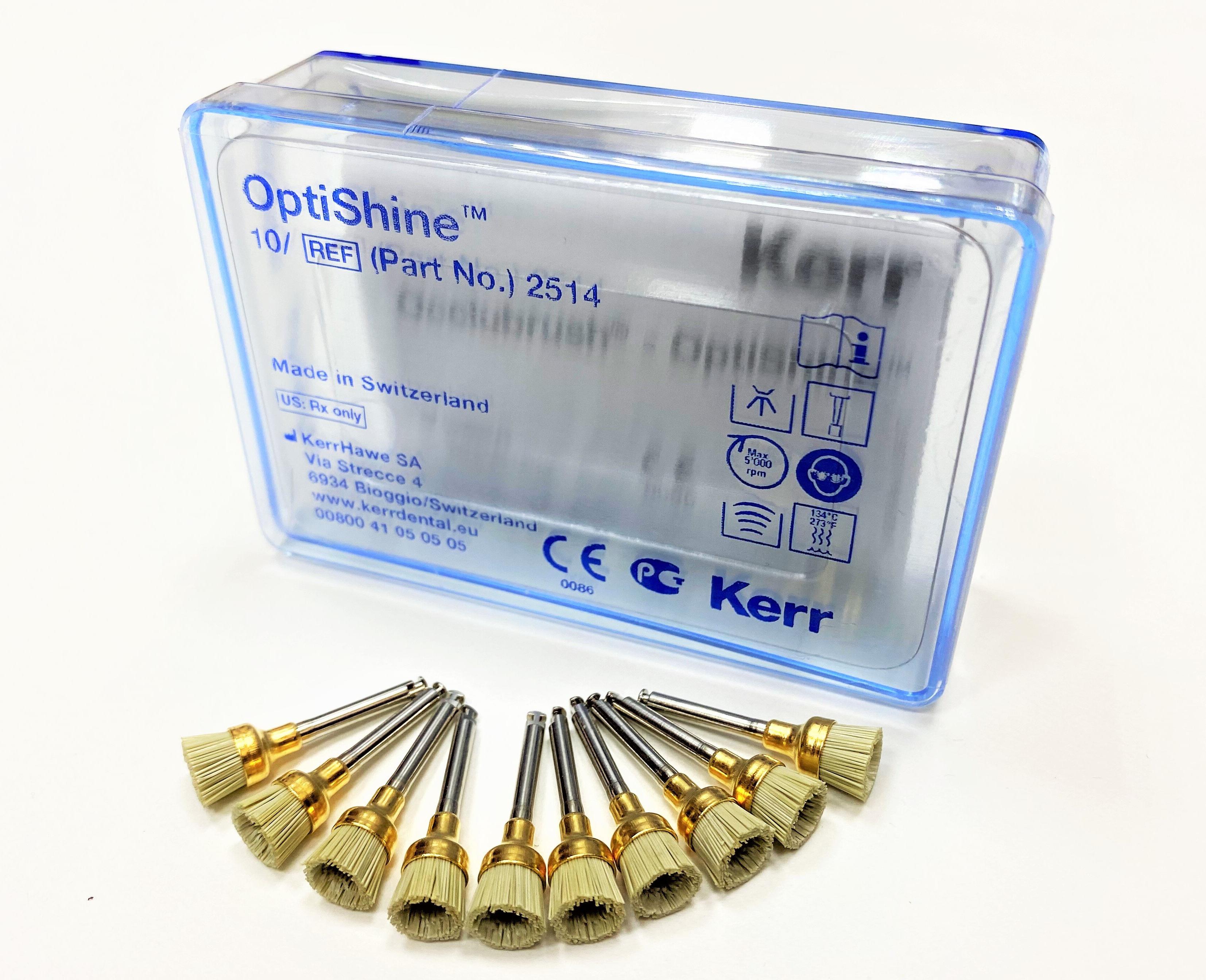 Щетка OptiShine с карбидом кремния набор чашек вогнутой формы 10 шт Kerr 2514