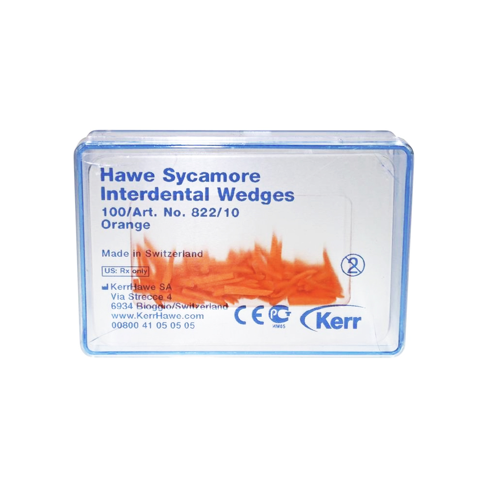 Клинья Hawe Sycamore Interdental деревянные оранжевые 100 шт Kerr 822/10