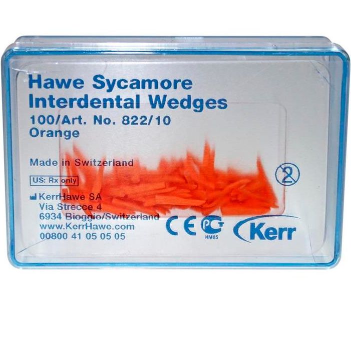 Клинья Hawe Sycamore Interdental деревянные оранжевые 100 шт Kerr 822/10