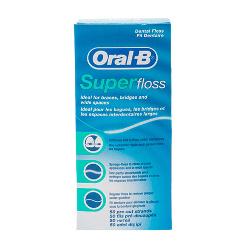 Нить зубная Орал-Би Super Floss 50 м