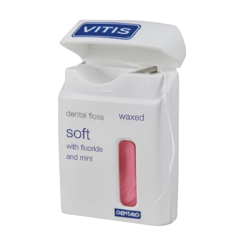 Нить зубная Vitis Waxed Dental Floss FM 50 м розовая 5211650