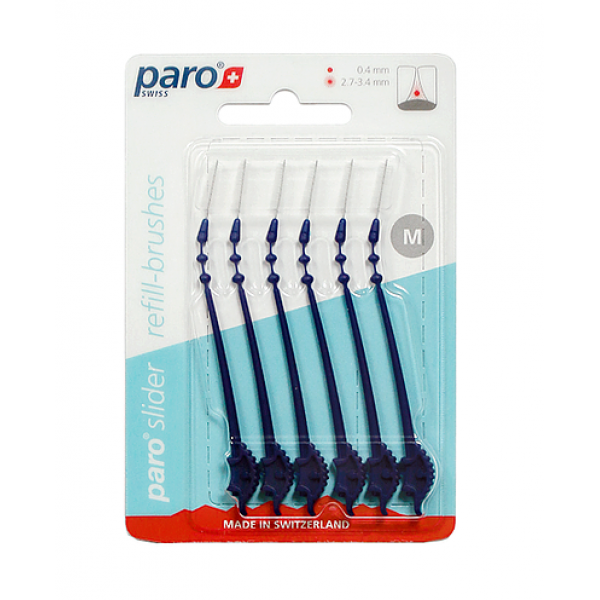 Ершики м/з Paro Slider refill M синие 6 шт 1033