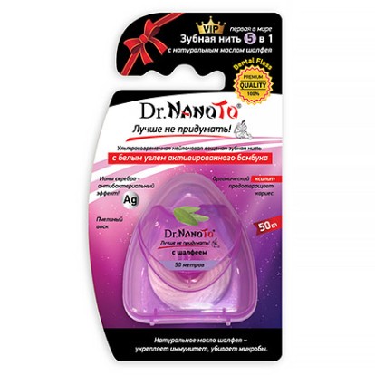 Нить зубная Dr.NanoTo 5 в 1 шалфей 50 м 10108