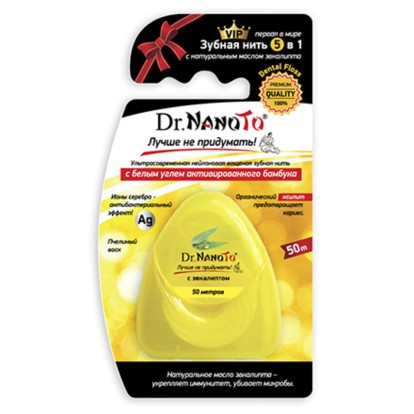 Нить зубная Dr.NanoTo 5 в 1 эвкалипт 50 м 10109